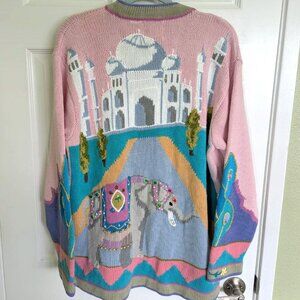 Vintage Storybook Knits Taj Mahal cardigan size 1X